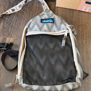 Kavu Chevron Pattern Belt Bag with Black Mesh